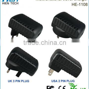 Mobile phone charger connector mobile phone charger intercangeable plug suit for mobilephone/tablet/camera