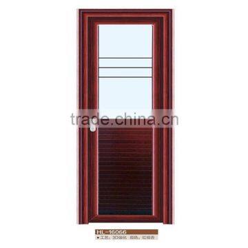 aluminum frame single leaf half frosted glass door