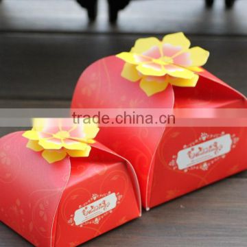 red beautiful Paper Gift Box candy paper box for wedding with factory price