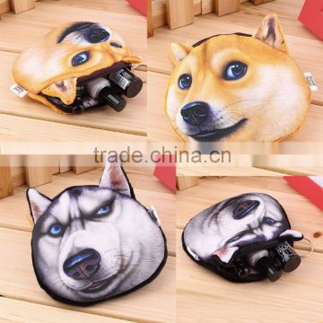 Mini Women Animal Head Pattern Coin Purse Small Zipper Bag Wallet Pocket