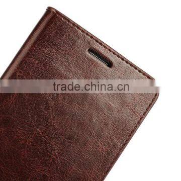 Luxury Mobile Phone Case For Samsung Galaxy A7 Leather Crazy Horse Grain Premium Leather Wallet Flip Holder Cover Case