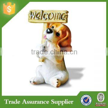 Hot Sale Sitting Dog Figurine Welcome Custom