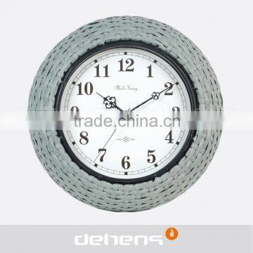 DEHENG hand woven large garden style iron wall clock