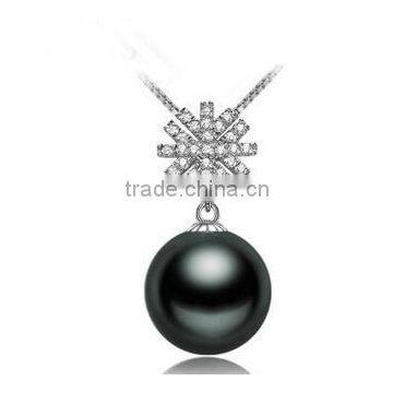 10-11mm perfect round Tahitian Black Pearl Pendants