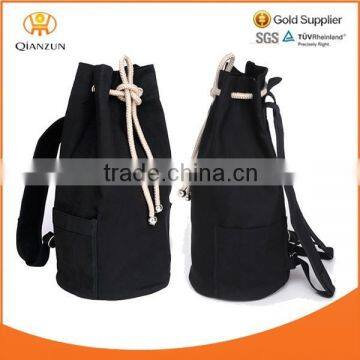 Black Training Travel Men Buckets Shoulder Backpack Drawstring Canva Gym Sack Bag