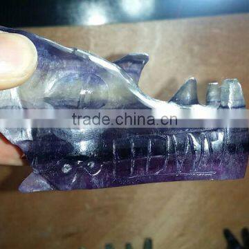 Wholesale Colorful Fluorite Dragon Skull Head for Decoration