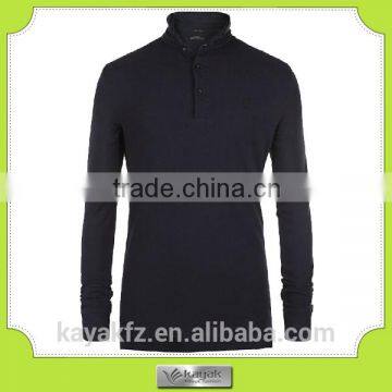 customized black long sleeve poly male polo shirt