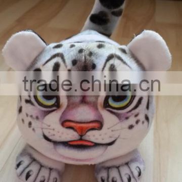 3 D plush snow leopard cellphone seat plush toy snow leopard mobile phone holder plush material leopard shaped cellphone seat