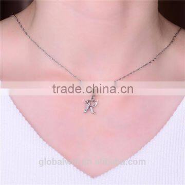 S067R Globalwin 925 Sterling Silver Alphabet Letter R Paved With Crystals European Charms photo-5