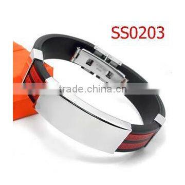 Children's,Men's,Unisex,Women's Gender and 2015 silicone jewelry stainless steel cuff bracelet