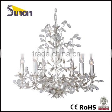 SD0640/6Y Unique Design Crystal Chandelier/Wrought Iron Silver Foil Chandelier