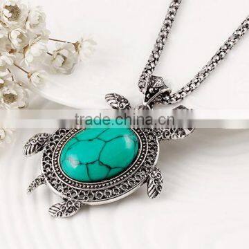 Animal Bracelet Necklace Earring Set Alloy 4pcs Turquoise Tortoise Jewelry Sets photo-2