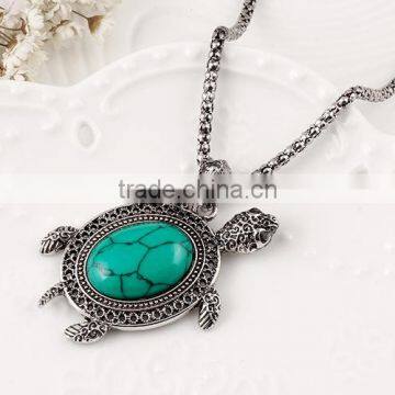 Animal Bracelet Necklace Earring Set Alloy 4pcs Turquoise Tortoise Jewelry Sets photo-3