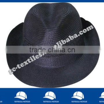 black fedora straw hat