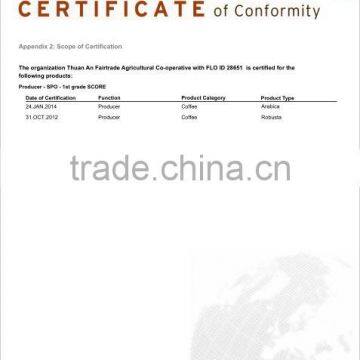 Coffee Greenbeans for Thuan An Fairtrade agricultu