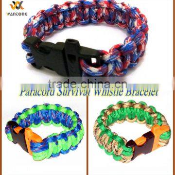 Camping Survival Hiking Paracord Whistle Bracelet