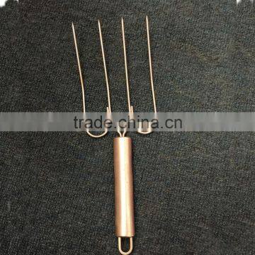 BBQ Roast Barbecue Needles Skewers Metal Handle Stainless Steel Fork photo-3