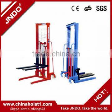 1t 8.5m hand forklift manual pallet stacker jack truck