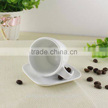 Chine Suppliers Customized Logo White Ceramic Espresso Cups Set