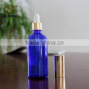 China 100ml Blue Color Essential Oil Glass Bottle With Droppers photo-2