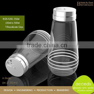 Hand Blown 16Oz Glass Juice Bottle With Caps photo-4