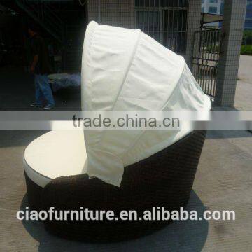Outdoor Sunbed for Adults Rattan Patio Furniture Round Bed photo-3