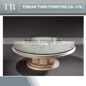 High Quality Natural Marble With Hand Carved Square Coffee Table photo-3