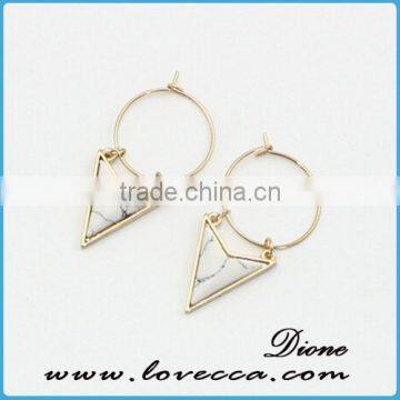 Gold Silver Point Crystal Earrings , Stone Point Studs , Gemstone Earrings photo-3