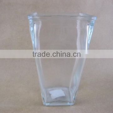 machine made glass vase for Home Decoration / square glass vase