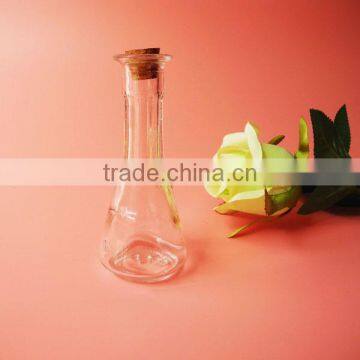 Mini Long Cut Flower Glass Container With Wooden Cover photo-5
