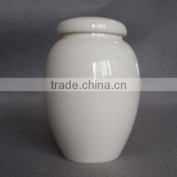 White ceramic pet urn