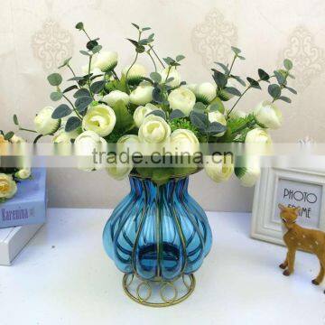 Wrought Iron Flower Glass and Metal Vases Factory Wholesale Home Decorative Crafts Antique photo-2