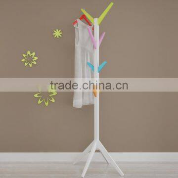 2016 New Design MDF Wood Tree Clothes Display Rack Clothes and Hat Hanger Stand DIY Clothes Hanging Hook photo-3