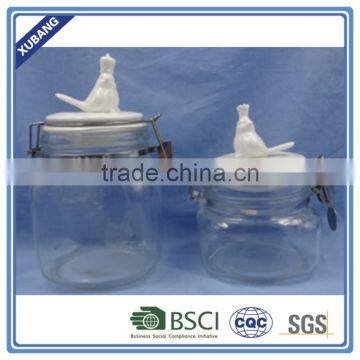 Glass Jar for Honey Christmas Cookie Jar Ceramic Penguin Cookie Jar photo-3