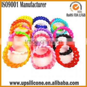 Colorful Fluorescent Braided Silicone Bracelets Silicone Chain Bracelet photo-3