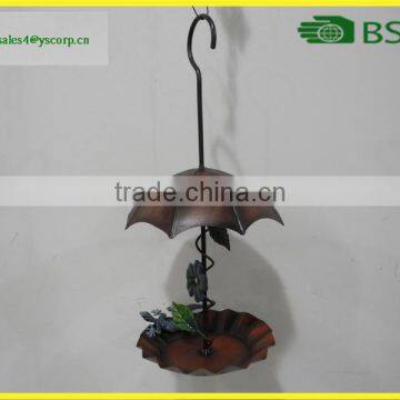 Umbrella Shape Hanging Metal Bird Feeder Window Bird Feeder