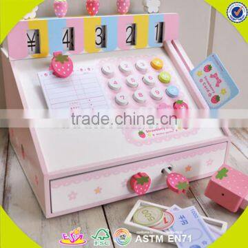 оптовая детская розовая деревянная кассовая машина, изящная детская деревянная кассовая машина, популярная детская деревянная кассовая машина W10A035 photo-5
