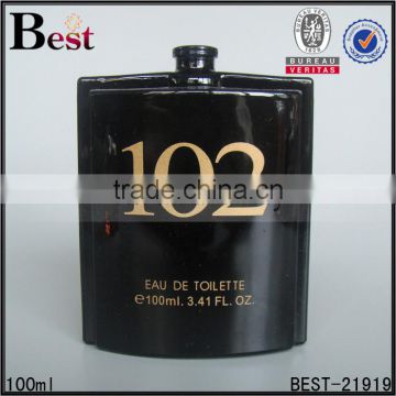 100ml high quality square perfume cosmetic bottle black glass logo hot stamping screen printing bottle glass china suppliers