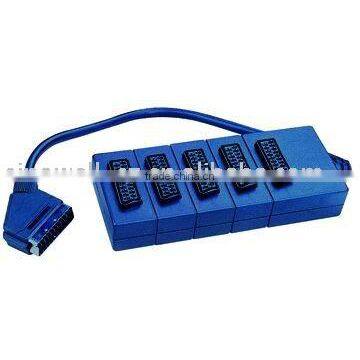 Scart plug to 5X scart jack,Scart socket VK4-0065