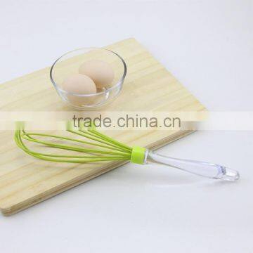 Soft Acrylic Handle Light Green Silicone Egg Whisk photo-4