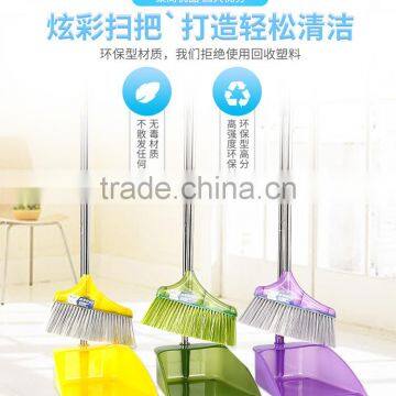 L00086 2017 Factory Wholesale Household Duo-Pan Dustpan & Lobby Broom Combo Superior Performance Broom & Dust Pan Set photo-4