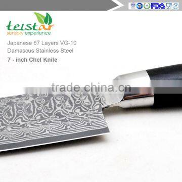 2017 Hot Style of New Products 7 Inch Damascus Santoku Knife With Micarta Handle photo-4
