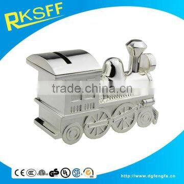 Manufacturer Exquisite Die Casting Zinc Alloy Eco-friendly Train Shape Coin Bank photo-6