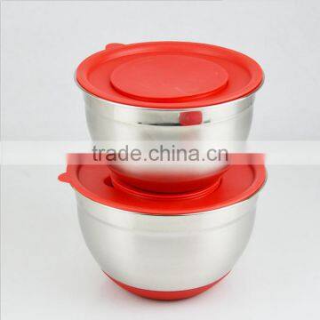 Wholesale Non-slip Stainless Steel Mixing Salad Bowl With Spout photo-2