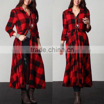 Alibaba Best Sellers Wholesale Elegant Long Brushed Luxurious Red Big Size Maxi Plaid Cardigan Plus Fashion