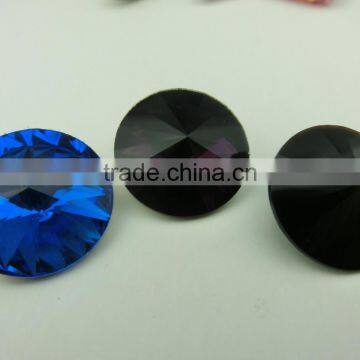 Garment Rhinestones Bead In Settings Crystal Button For Dress Sapphire Sew On Glass Stone photo-4
