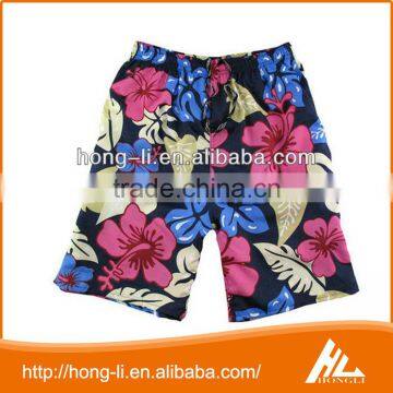 OEM custom 100% polyester fabric quick dry men's beach shorts wholesale