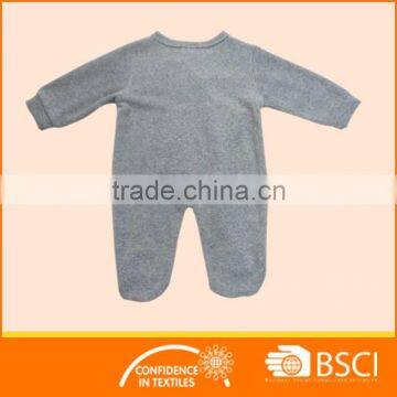 New Fashion Animal Print Plain Grey Long Sleeved Cotton Baby Clothes Romper photo-2