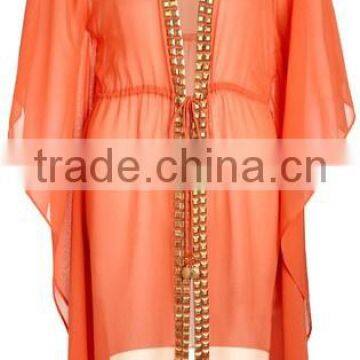 orange ladies kaftan