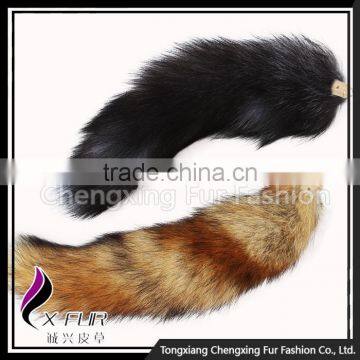 CX-R-05 Promotional Key Chain Natural Color Fancy Fox Fur Tail Key Ring photo-2